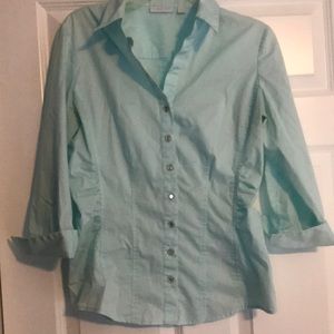 New York & company light blue button down shirt